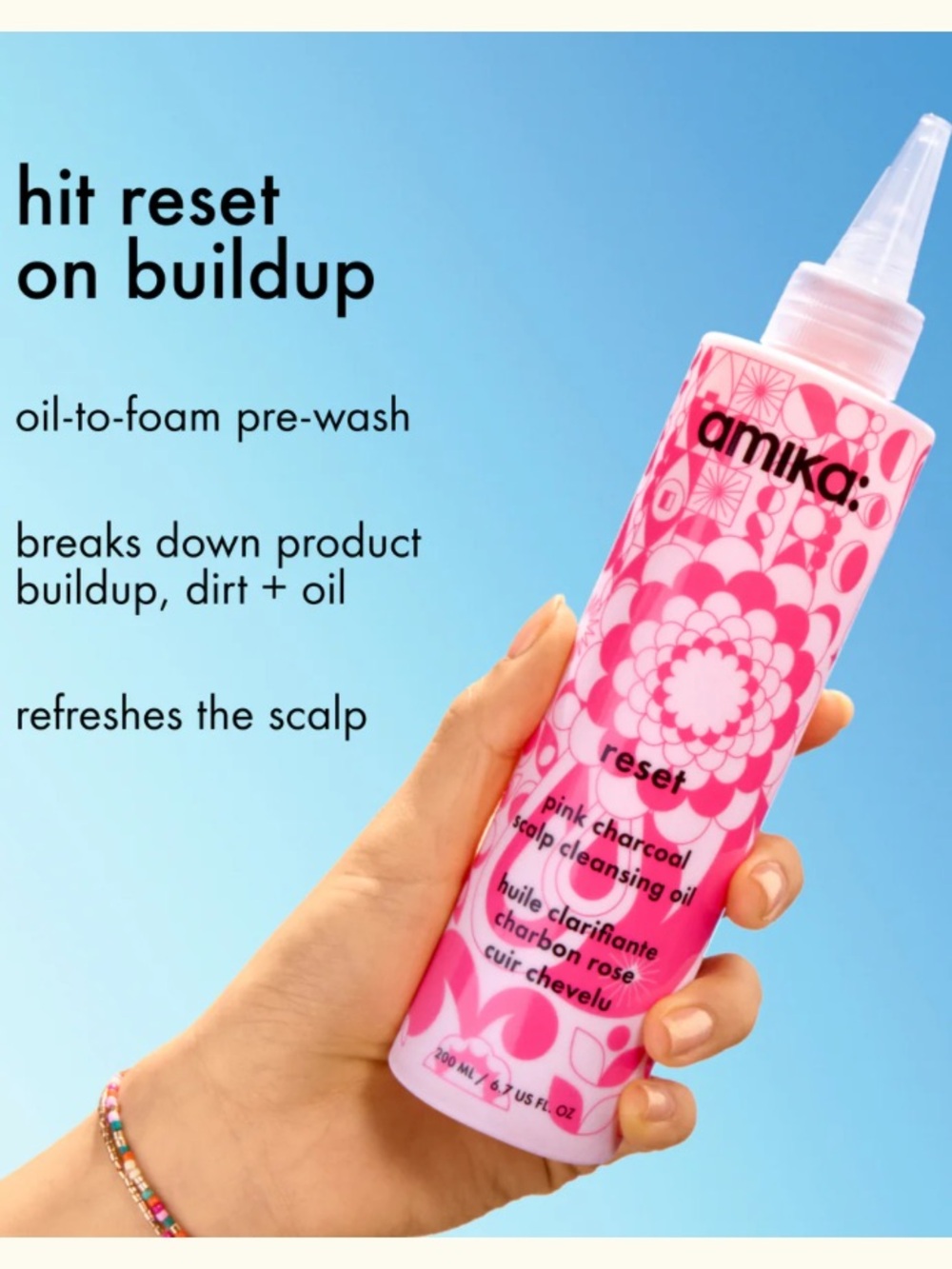 NWOT Amika Pink Charcoal Scalp Cleansing Oil
